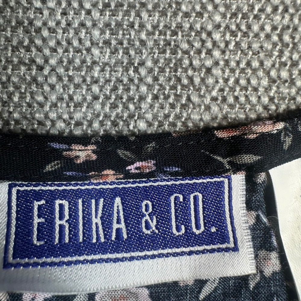 Erika & Co Maxi Dress Womens Small Navy Floral  Rayon Side‎ Tie Boho - Picture 10 of 12